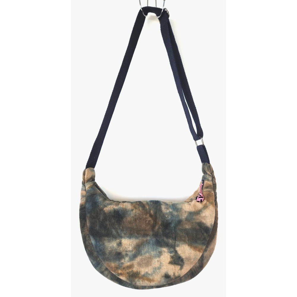 Tie Dye Halfmoon Shape Slouchy Crossbody Purse Thailand Handmade Boho Y2K